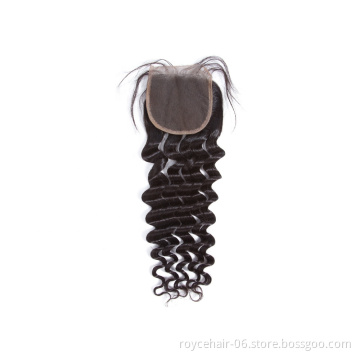 High Quality Peruvian Brazilian Virgin Hair Loose Deep Wave Hairstyles Bundles Thin Skin 4x4 Lace Closure